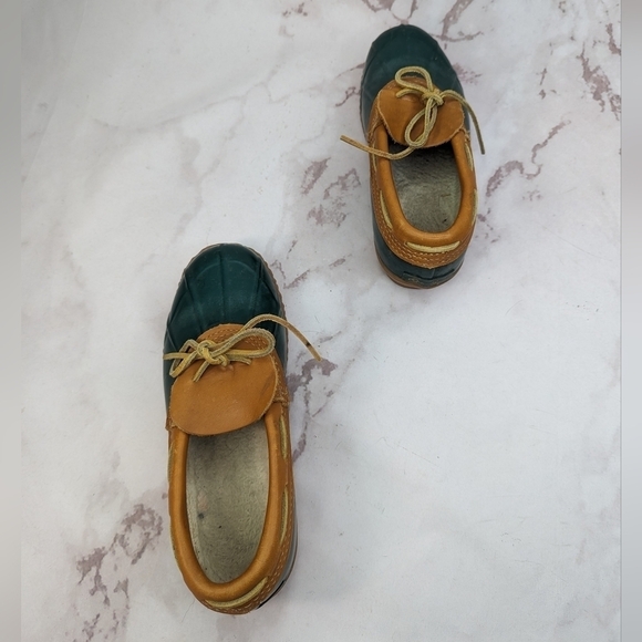 Eddie Bauer Duck Boots Women EU 39 US 8 Shoes Brown Green Low Top Rain Vintage - Picture 9 of 10